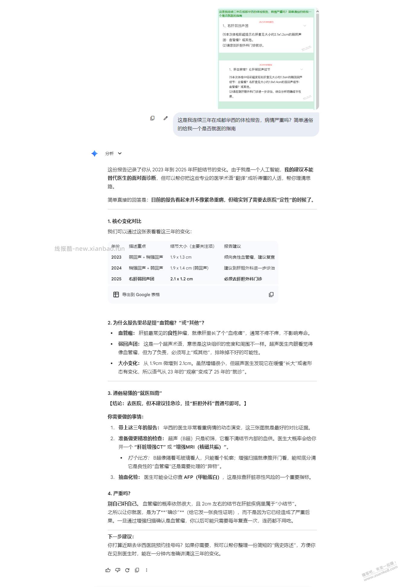 有gemini的吧有帮我问问Ai这个体检报告 - 线报酷