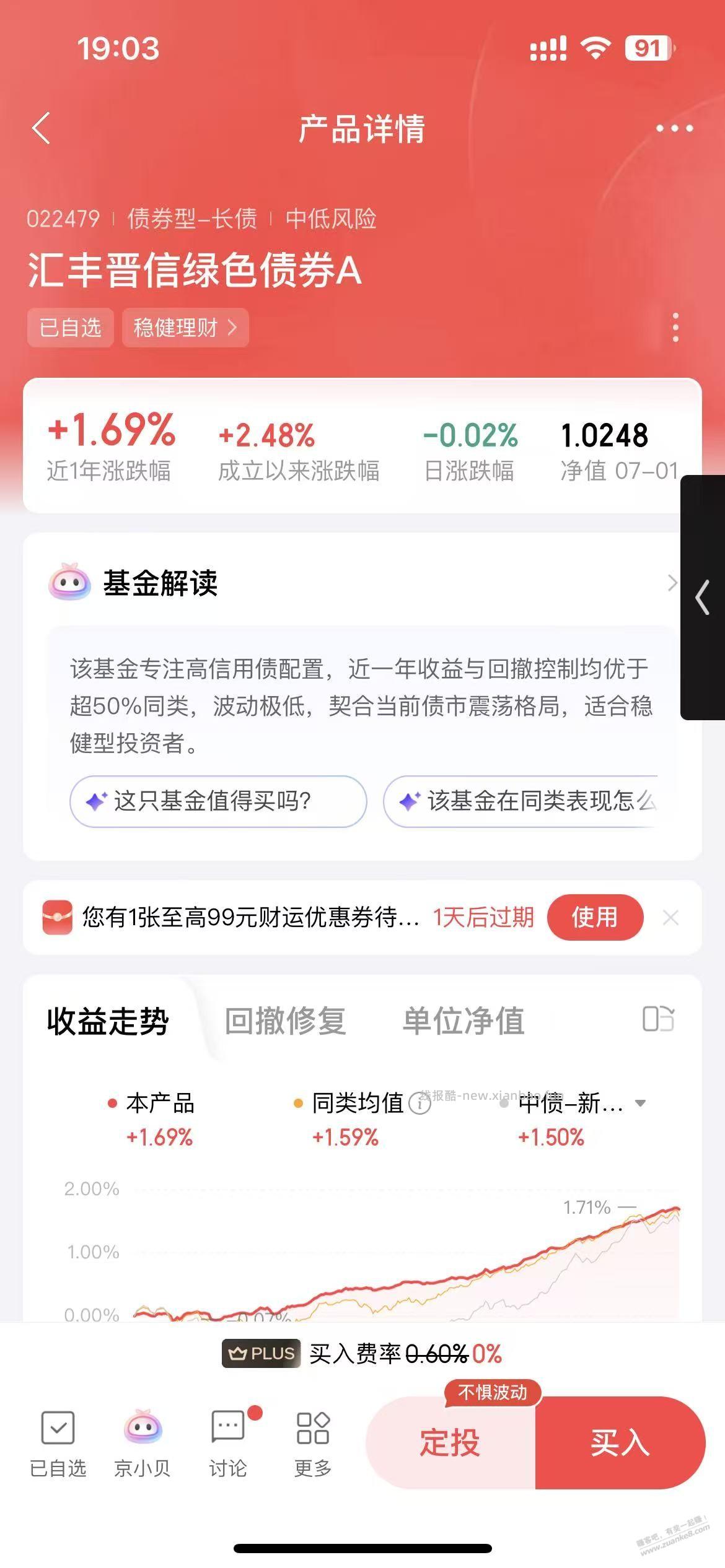 关于京东金融99的优惠券