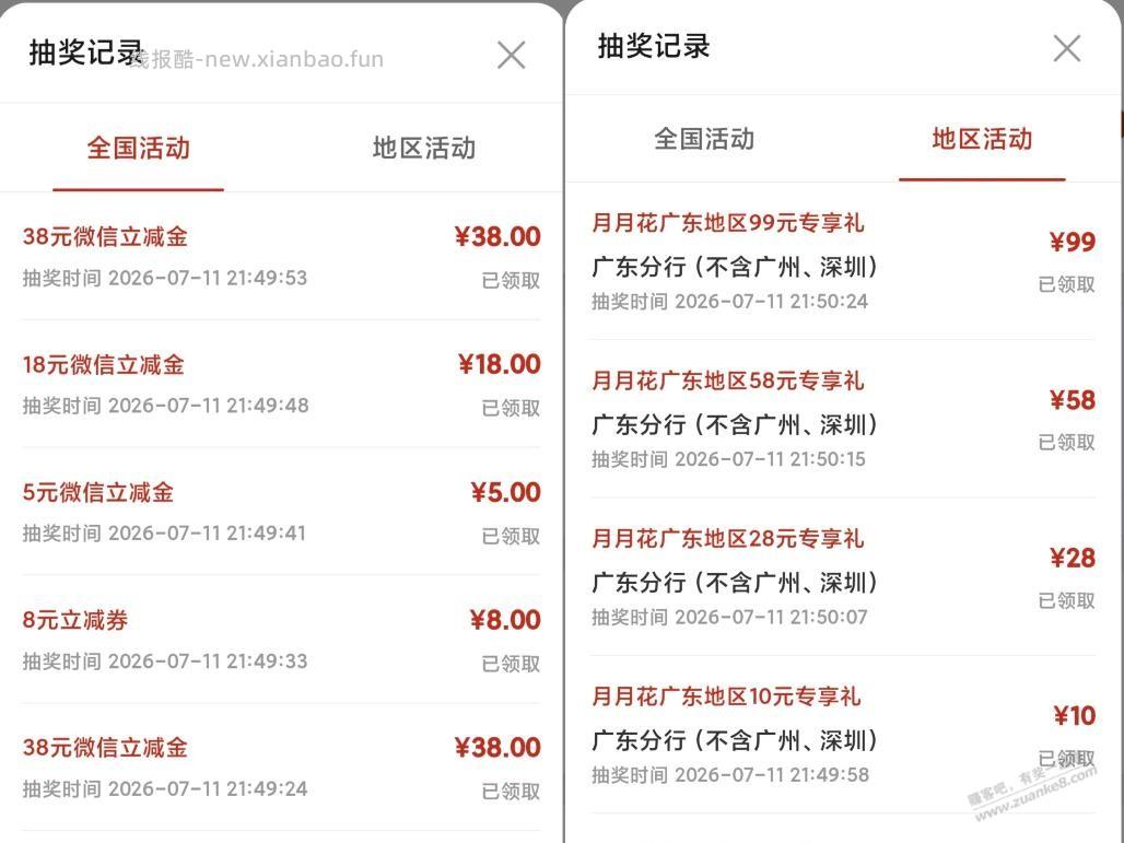 【广东】工行工享月月花共中立减金302r - 线报酷