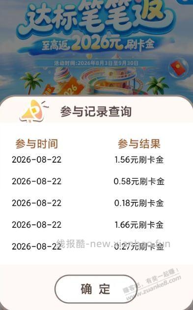 兴业 刷卡 笔笔返 算有水吧 月30次 - 线报酷
