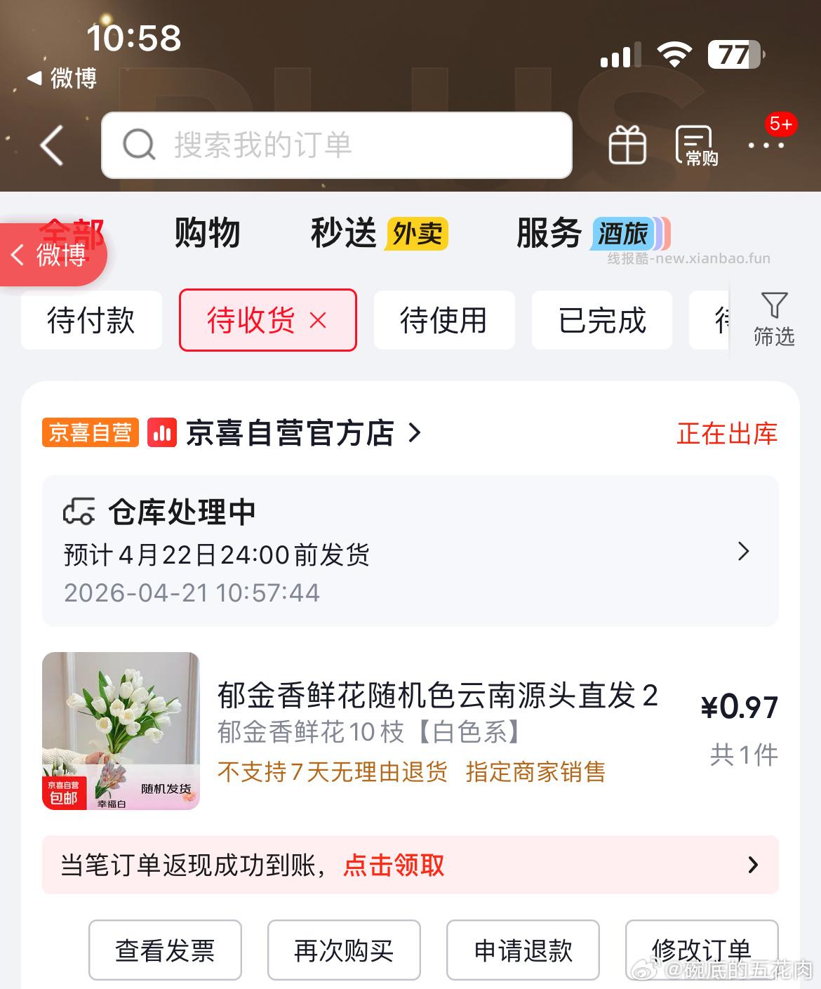 京喜郁金香鲜花随机色10枝 1元 - 线报酷