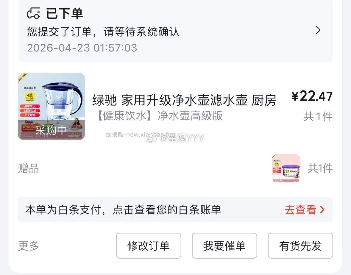 绿驰家用升级净水壶滤水壶 28.5元 - 线报酷