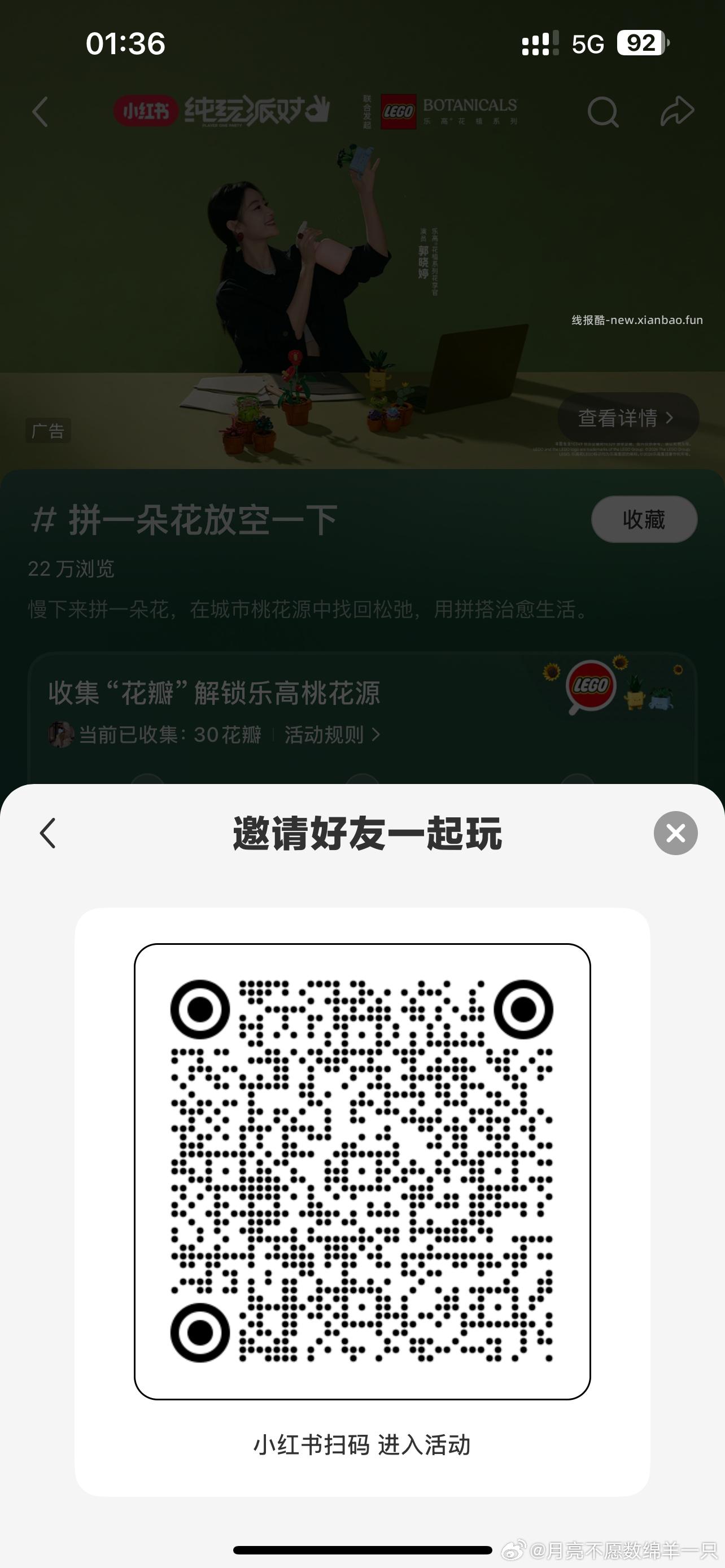 小红书 搜 拼一朵花放空一下 横幅下方 立即查看 进去做任务得5无门槛券 - 线报酷