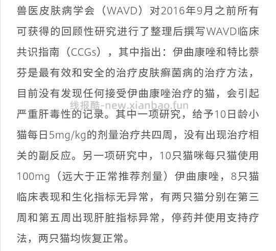 讨论/【科普】激情安利伊曲康唑治疗猫癣！！伊曲康唑真的伤肝吗？辟谣！！！ - 线报酷