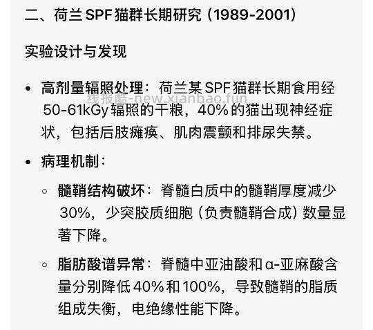 讨论/【科普】那么多猫吃成瘫痪到底是为什么呢？好难猜🫣宠物食品辐照工艺可以有，但没有监管的宠物食品辐照工艺，猫猫们自求多福吧😮‍💨 - 线报酷