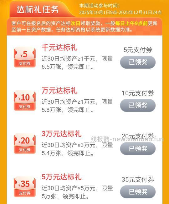 (11～12月) 5w放交行 30天得250r 年化6 - 线报酷