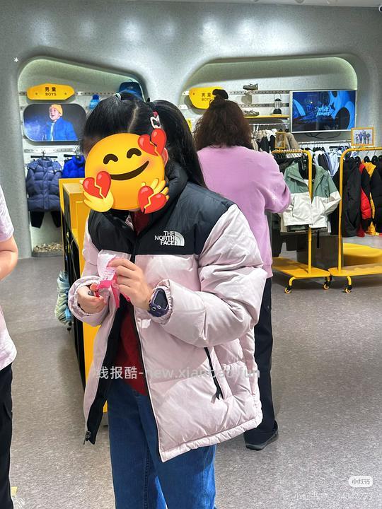 北面1996暮樱粉大童款鹅绒羽绒服，到手1810+ - 线报酷