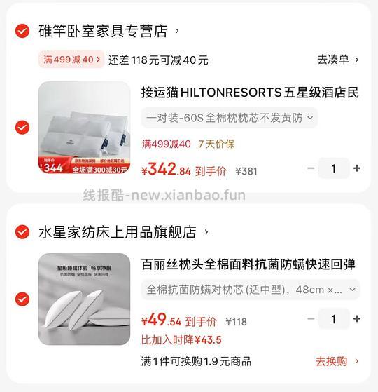 百丽丝枕头两个46.5 - 线报酷