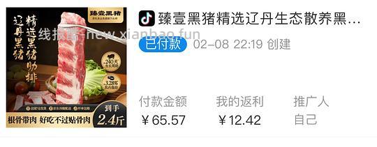 刷券 33r内买2.4斤黑猪肋排 - 线报酷