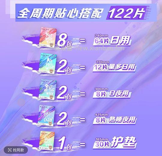 刷券未可卫生巾122片21.9 - 线报酷