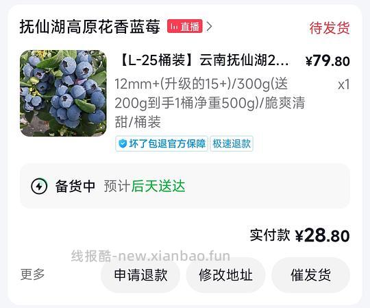 23元左右蓝莓500g - 线报酷