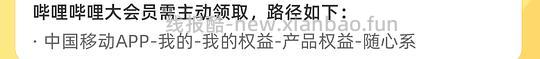 一分钱领bilibili大会员月卡+15G定向流量，限移动卡领取 - 线报酷