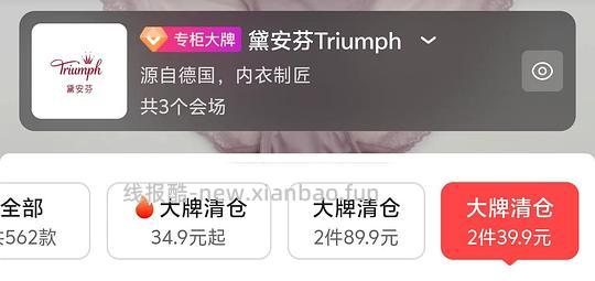 黛安芬撤柜39.9两件内衣清仓 - 线报酷