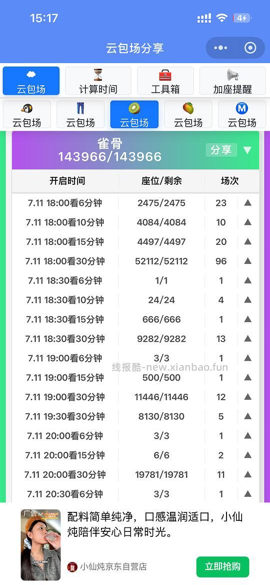 爱奇艺会员云包场今天 14.4万 - 线报酷