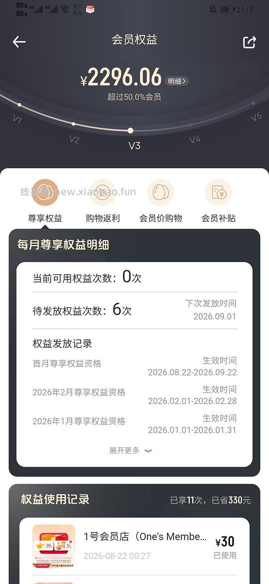 反薅一号会员店尊享卡 - 线报酷