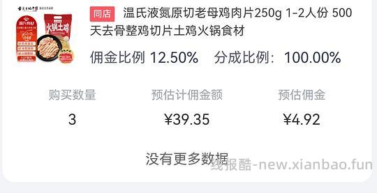 温氏老母鸡肉片 11.5r 半斤 - 线报酷