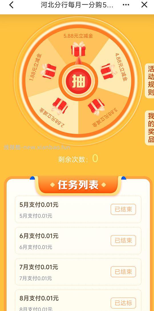 一分钱得建行立减金，可能限地区。 - 线报酷