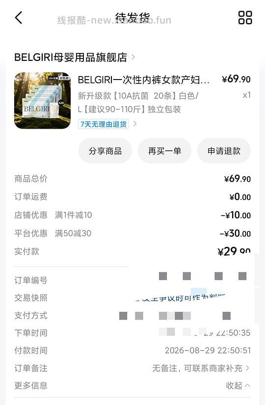 BELGIRI一次性内裤20条17左右 - 线报酷