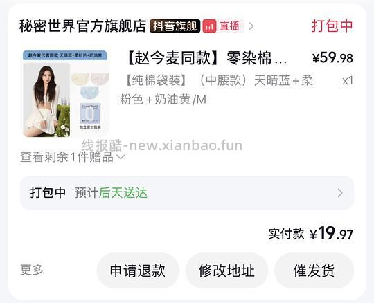 秘密世界内裤19.97三条 - 挖银子