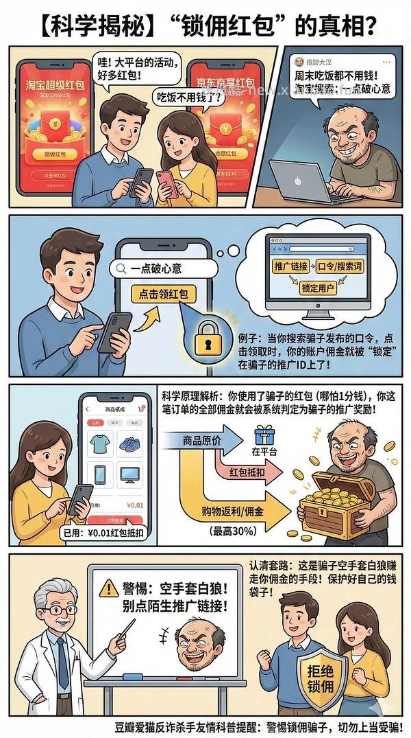 讨论/【科普】锁佣、锁佣红包、锁佣诈骗科普漫画！ - 线报酷