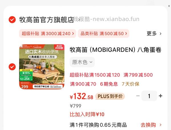 车都走了，牧高笛八角榉木桌116，楼里有反馈！更新另一款实木蛋卷桌144！更新露营车！ - 线报酷