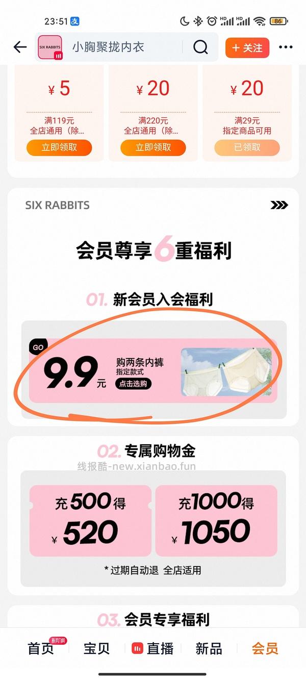 六只兔子内裤两条不到8块 - 线报酷