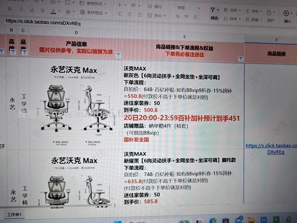 永艺人体工学椅大概250到270左右 - 线报酷