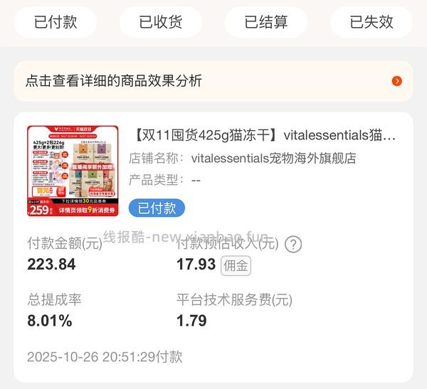 【车走】超好价VE冻干大包 425g到手不到140 - 线报酷
