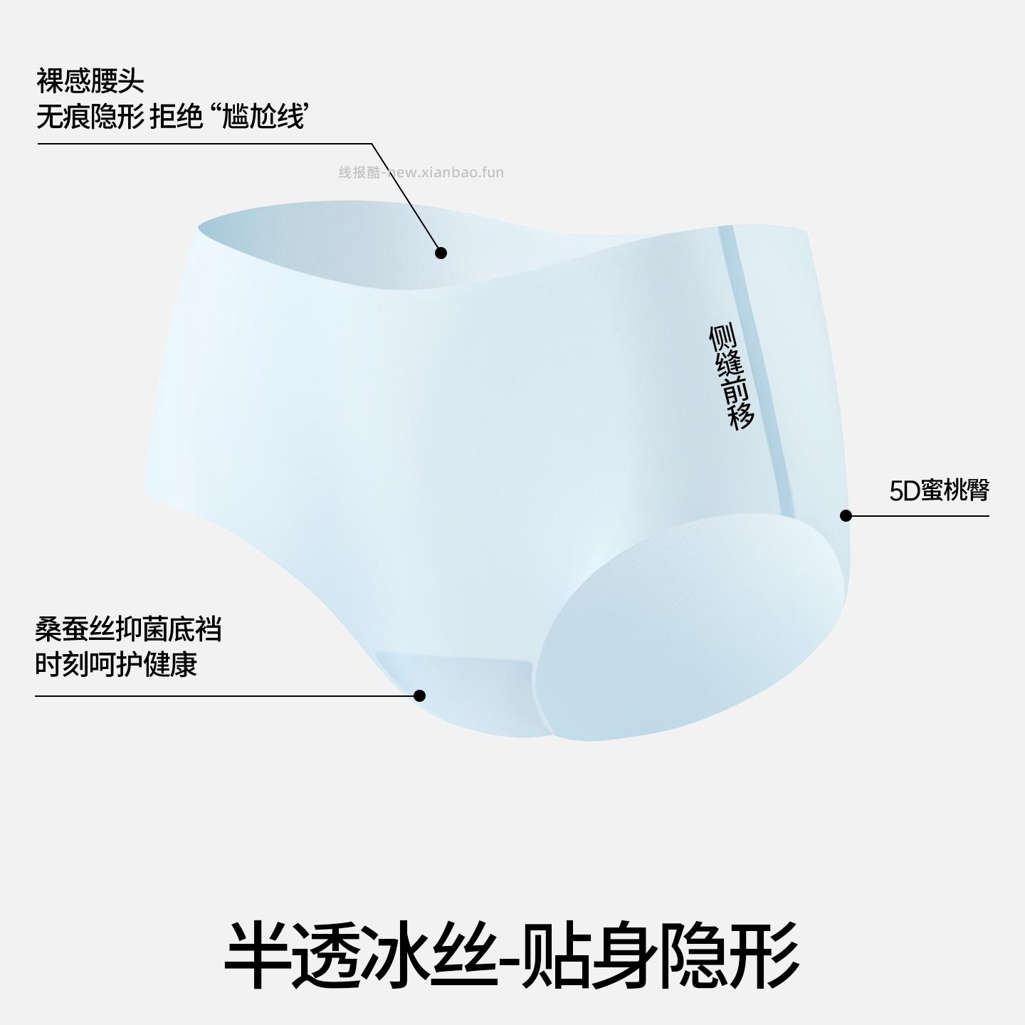 都市丽人冰丝无痕面膜内裤6条 39.9元 - 线报酷