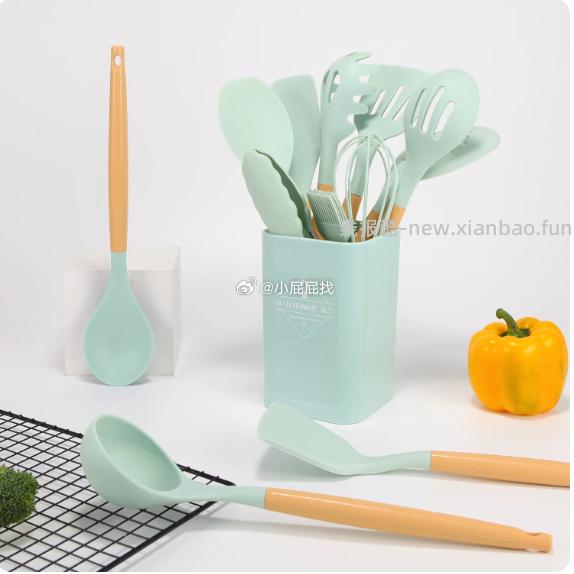 领3万猫猫币 DS厨具硅胶铲套装12件 店铺首页关注领50-5券+部分有3元首单 - 线报酷