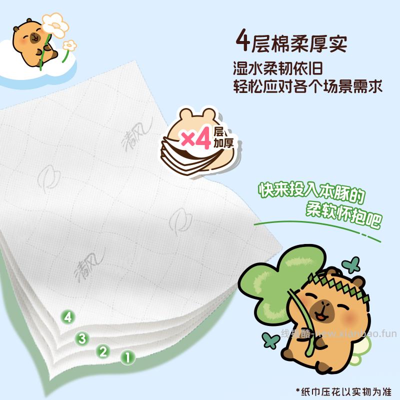 清风卡皮巴拉悬挂式抽纸4层1000张*1提 1.90元 - 线报酷