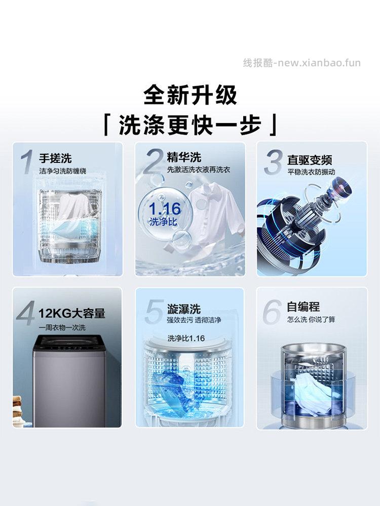 693.41 海尔.波轮洗衣机8kg 叠加上以旧换新补贴后最低543.41元拿下 - 线报酷