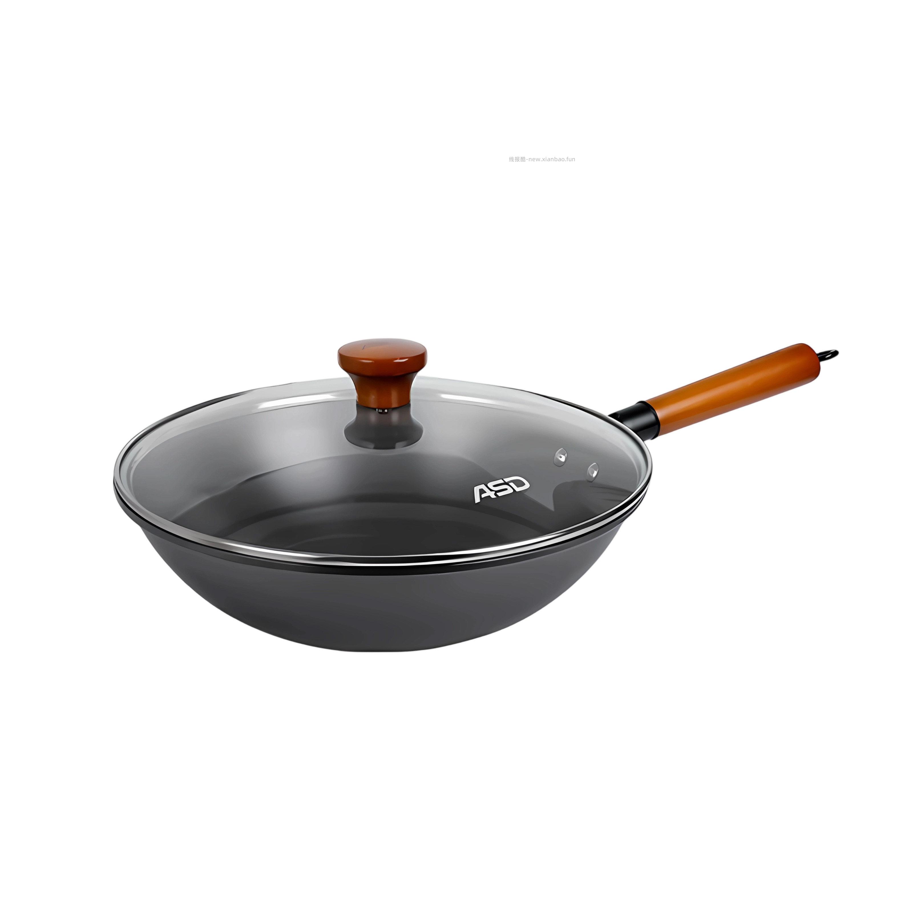 爱仕达无涂层高纯铁炒锅直径32cm深层氮化不易锈 59元 - 线报酷
