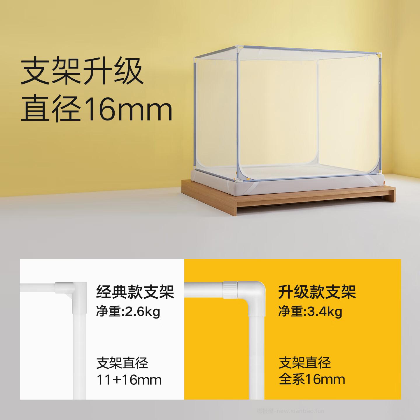 美朵嘉A类婴儿防摔蚊帐180cm*198cm*170cm 195.15元 - 线报酷