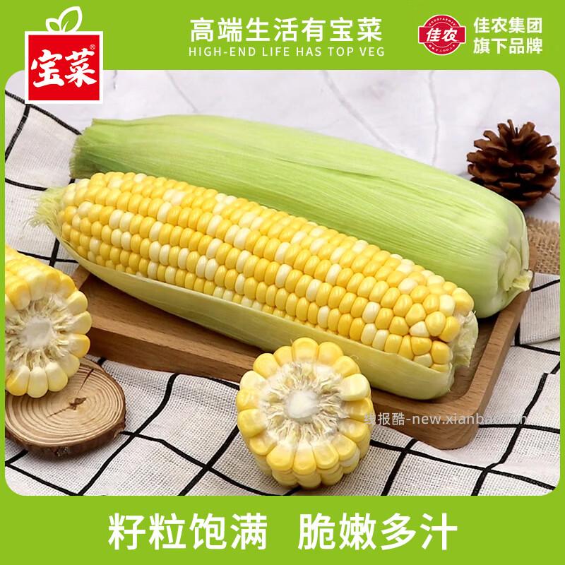 宝菜云南新鲜金银玉米带皮水果玉米棒净重5斤 15.9元 - 线报酷