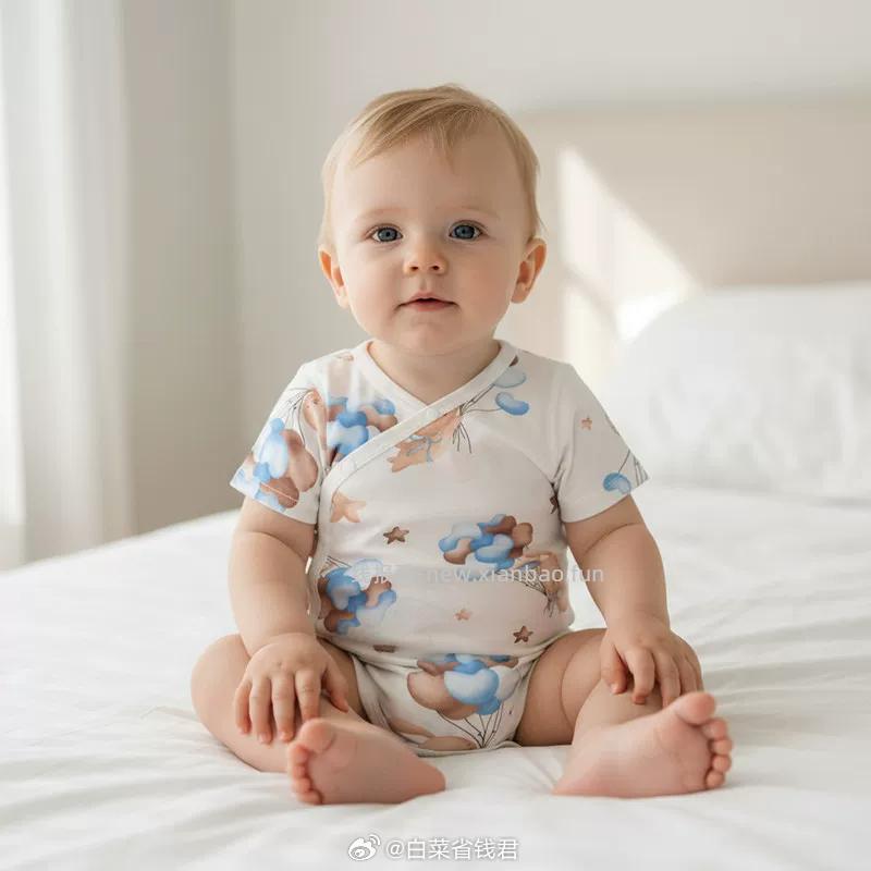 拍3件29.7起 小猪大卫 短袖包屁衣 多款可选 尺码有59-90cm - 线报酷