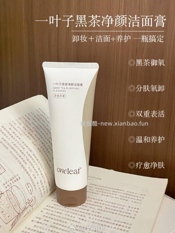 一叶子黑茶控油洁面膏清爽泡沫200g*2支 29.8元 - 线报酷