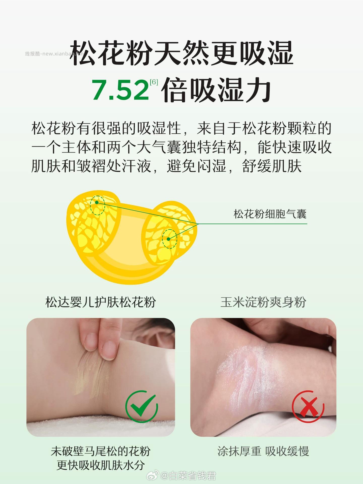 松达宝宝松花粉52g*2瓶 赠同款试用装2g*3 134元 - 线报酷