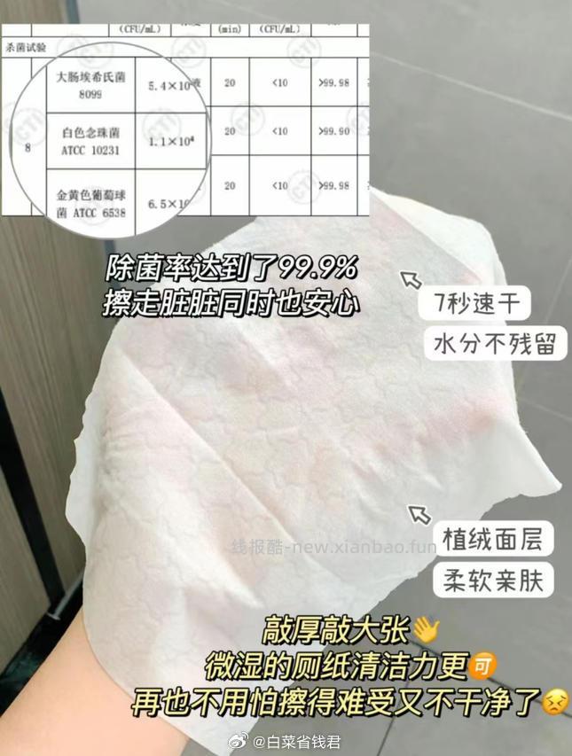 德佑湿厕纸家庭装40抽*3包 16.17元 - 线报酷