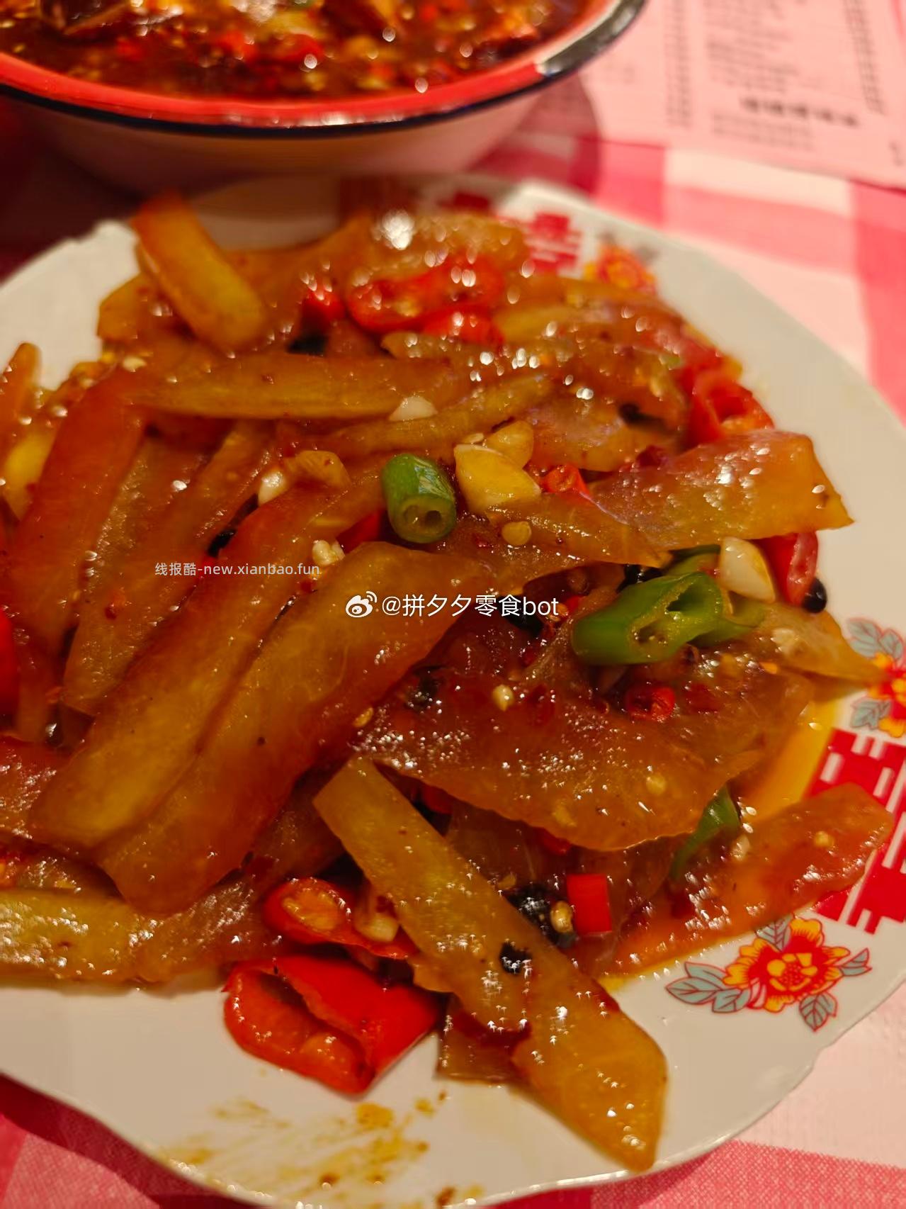 这道菜是炒瓜皮 也不知道是炒什么瓜 哈哈 - 线报酷