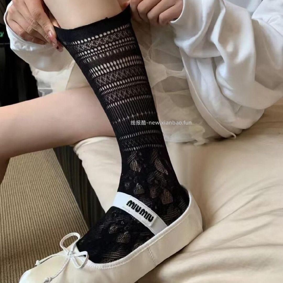 蕾丝中筒堆堆袜6双 12.9元 - 线报酷