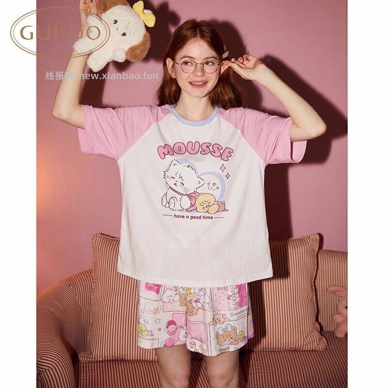 果壳睡衣女夏季mikko联名卡睡衣 54.5元 - 线报酷