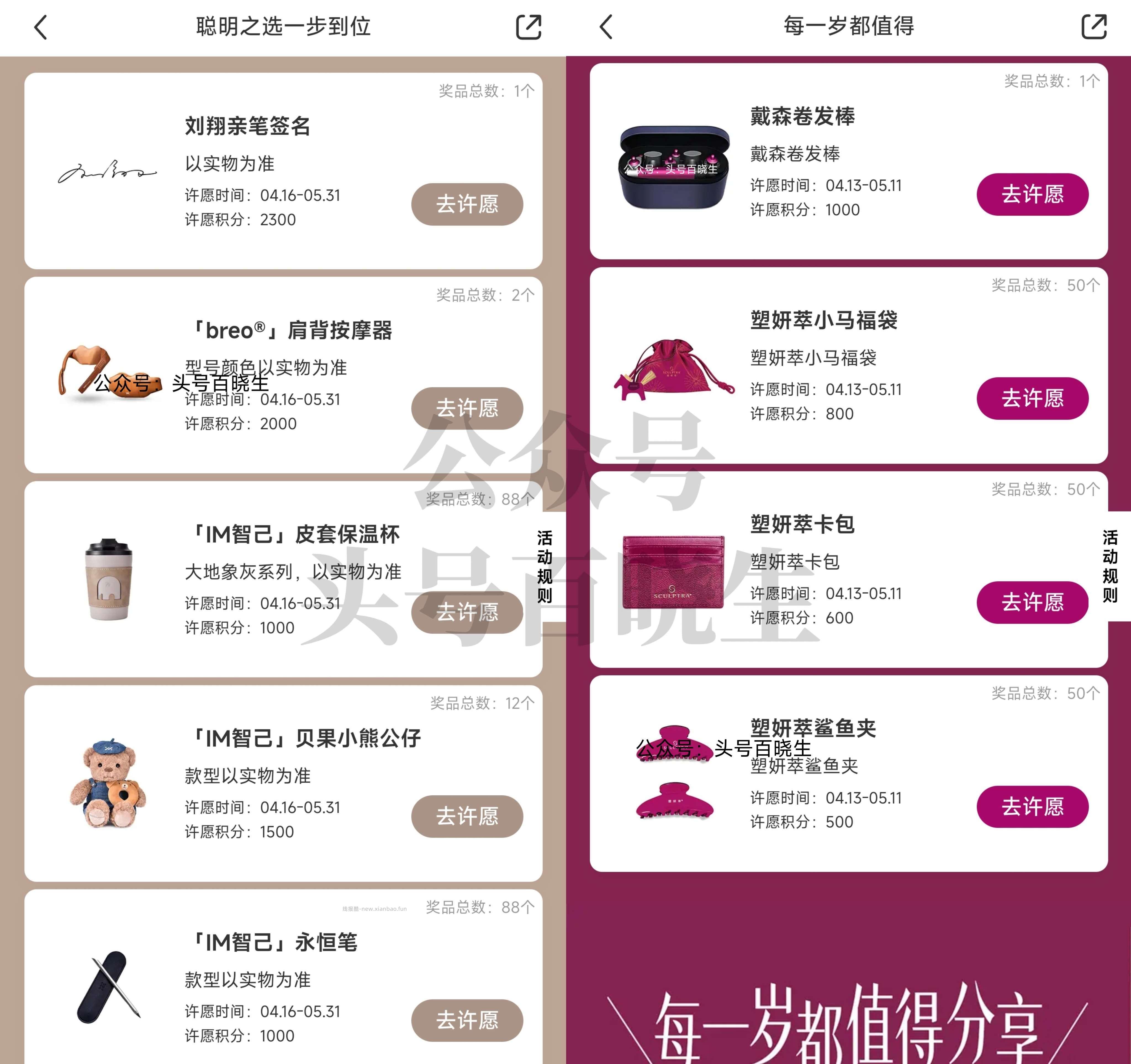 小虹薯两个积fen许愿抽实wu 感兴趣可参与 积fen都够满足哈 - 线报酷