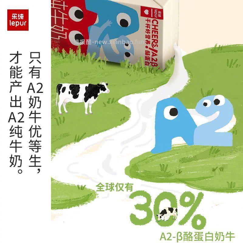 乐纯万里挑一甘蔗水牛牛奶125ml*9盒*4箱 73.9元 - 线报酷