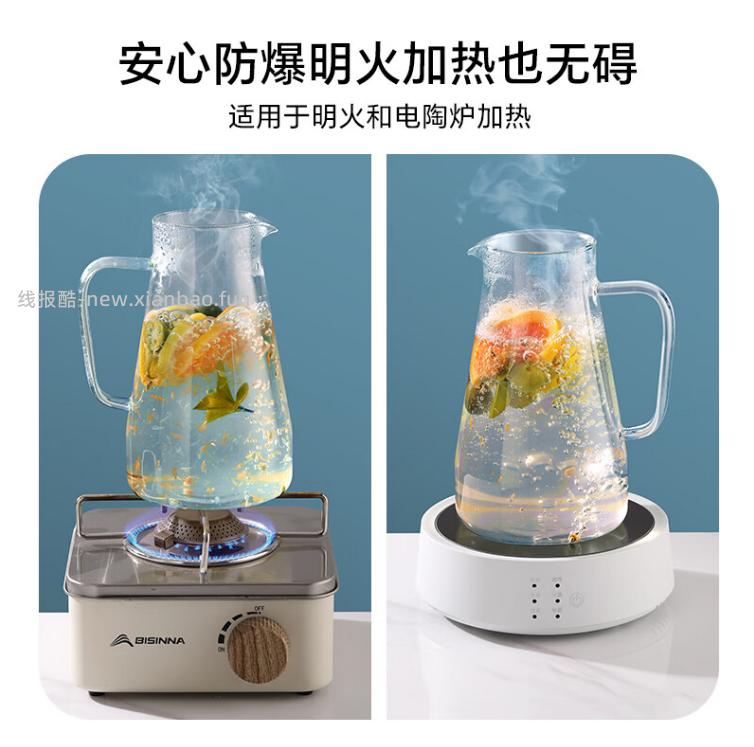乐唯诗高硼透明冷水壶1.6L 8.95元 - 线报酷