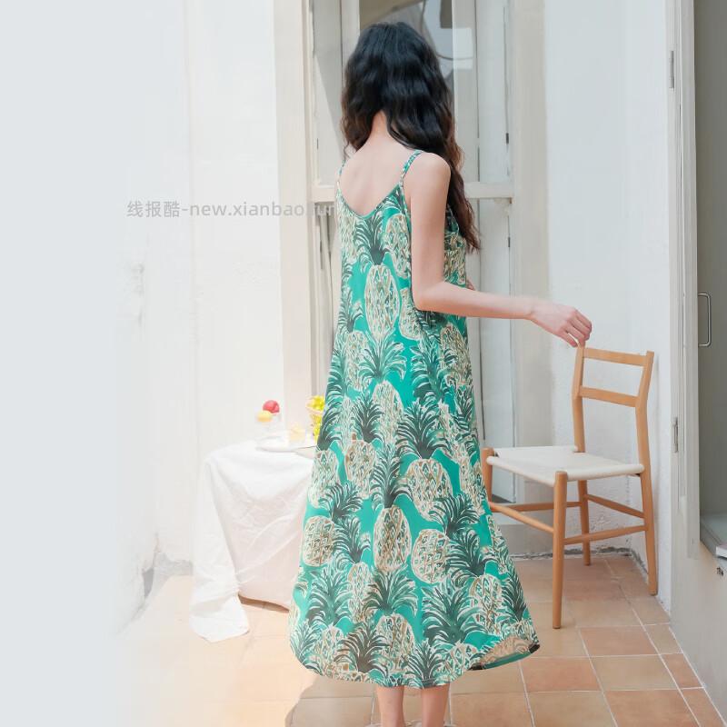 芬腾带胸垫一体式吊带睡裙2色可选尺码M-2XL 49元 - 线报酷