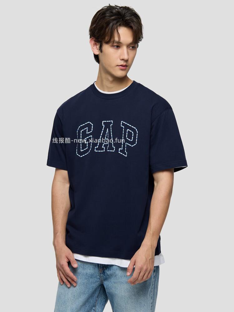 盖璞Gap纯棉logo字母宽松短袖T恤3色可选 87元 - 线报酷