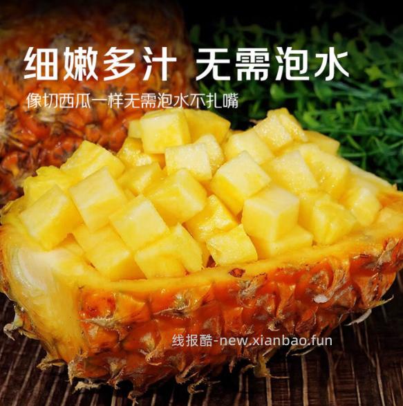 京鲜生海南金钻凤梨净重4.5-5斤 19.9元 - 线报酷