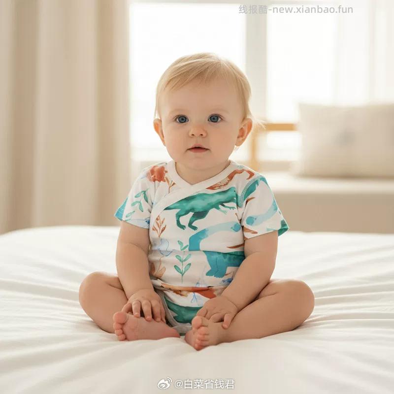 拍3件29.7起 小猪大卫 短袖包屁衣 多款可选 尺码有59-90cm - 线报酷