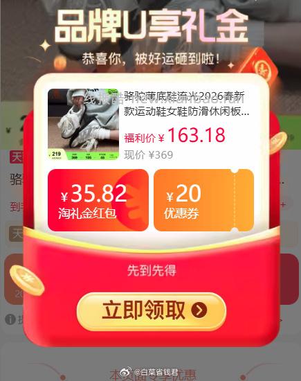 骆驼流光德训鞋 121元 - 线报酷